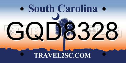 GQD8328 South Carolina License Plate