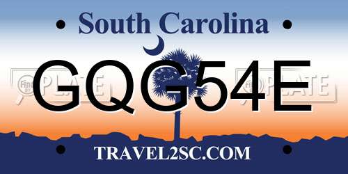 GQG54E South Carolina License Plate