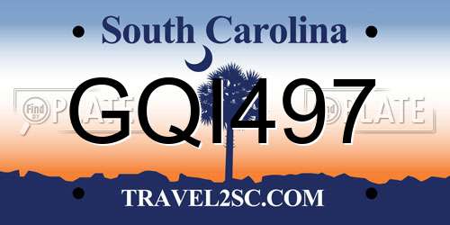 GQI497 South Carolina License Plate