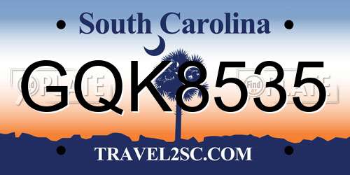 GQK8535 South Carolina License Plate