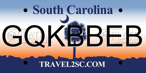 GQKBBEB South Carolina License Plate
