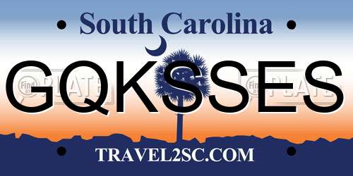 GQKSSES South Carolina License Plate