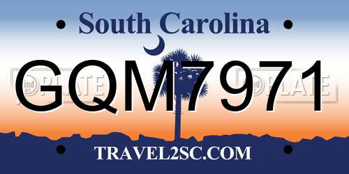 GQM7971 South Carolina License Plate