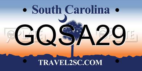 GQSA29 South Carolina License Plate