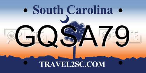 GQSA79 South Carolina License Plate