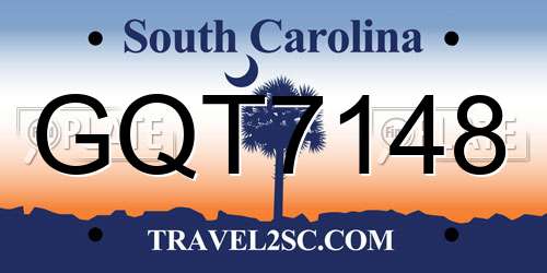 GQT7148 South Carolina License Plate