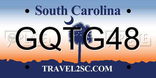 GQTG48 South Carolina License Plate