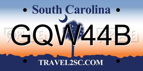 GQW44B South Carolina License Plate