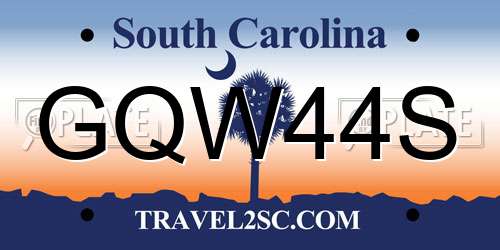 GQW44S South Carolina License Plate