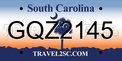 GQZ2145 South Carolina License Plate