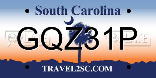 GQZ31P South Carolina License Plate