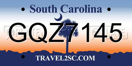 GQZ7145 South Carolina License Plate