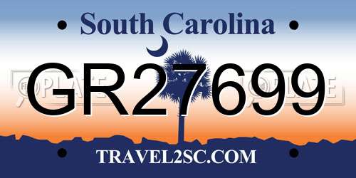 GR27699 South Carolina License Plate