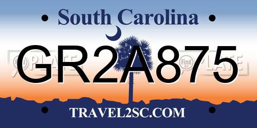 GR2A875 South Carolina License Plate