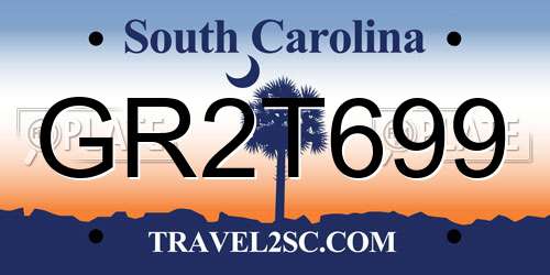 GR2T699 South Carolina License Plate