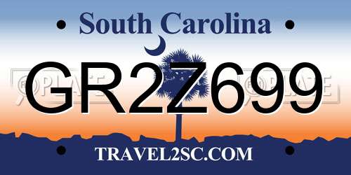 GR2Z699 South Carolina License Plate