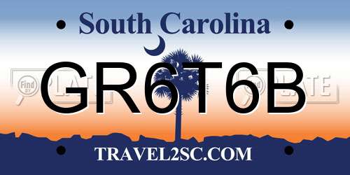 GR6T6B South Carolina License Plate
