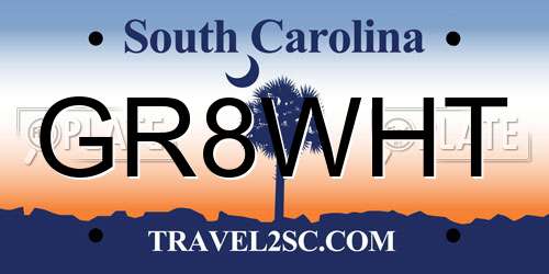 GR8WHT South Carolina License Plate