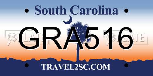 GRA516 South Carolina License Plate