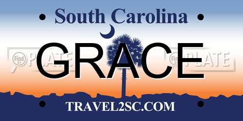 GRACE South Carolina License Plate