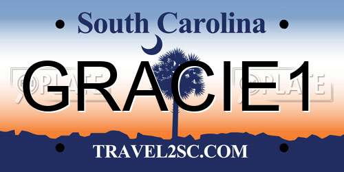 GRACIE1 South Carolina License Plate