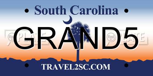 GRAND5 South Carolina License Plate