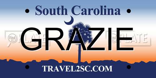 GRAZIE South Carolina License Plate