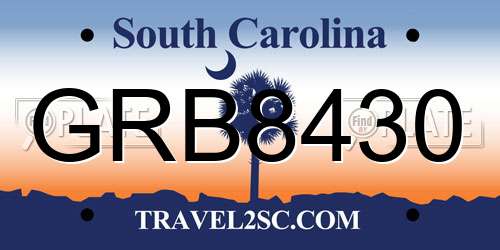 GRB8430 South Carolina License Plate