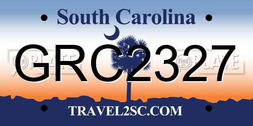 GRC2327 South Carolina License Plate