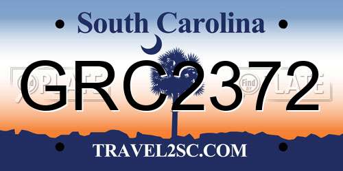 GRC2372 South Carolina License Plate