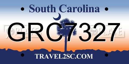 GRC7327 South Carolina License Plate