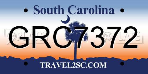 GRC7372 South Carolina License Plate