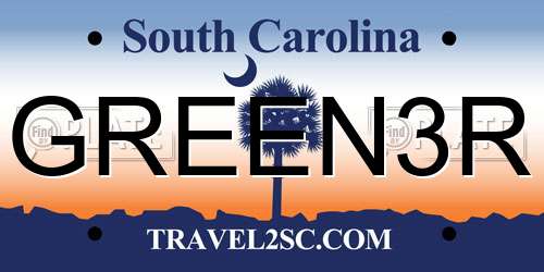 GREEN3R South Carolina License Plate