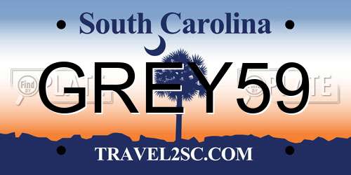 GREY59 South Carolina License Plate