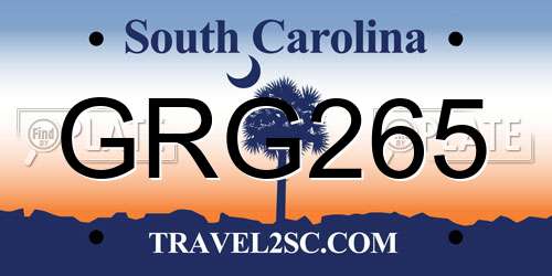 GRG265 South Carolina License Plate