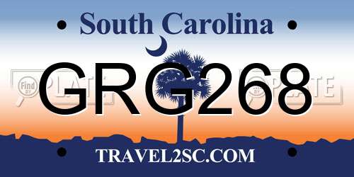 GRG268 South Carolina License Plate