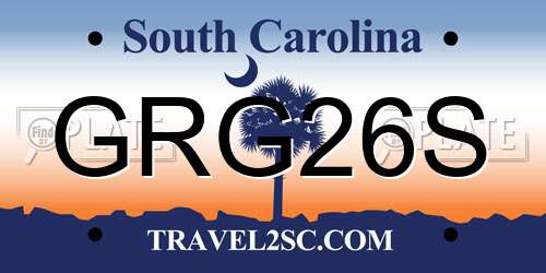 GRG26S South Carolina License Plate