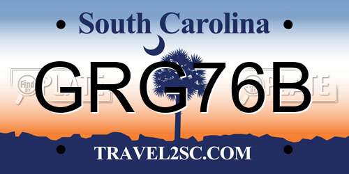 GRG76B South Carolina License Plate