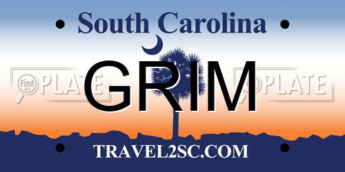 GRIM South Carolina License Plate