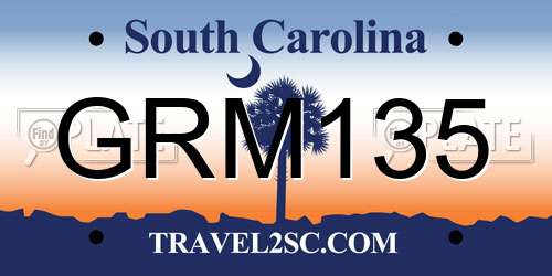 GRM135 South Carolina License Plate