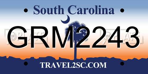GRM2243 South Carolina License Plate
