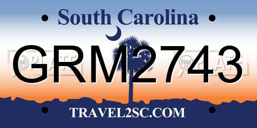 GRM2743 South Carolina License Plate