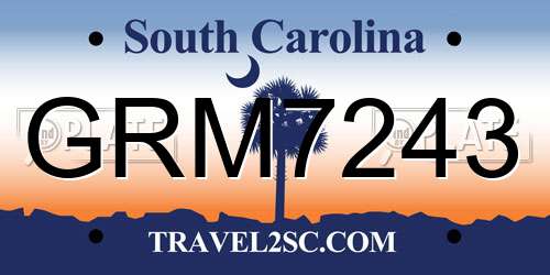 GRM7243 South Carolina License Plate