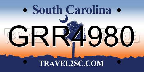 GRR4980 South Carolina License Plate