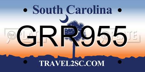 GRR955 South Carolina License Plate