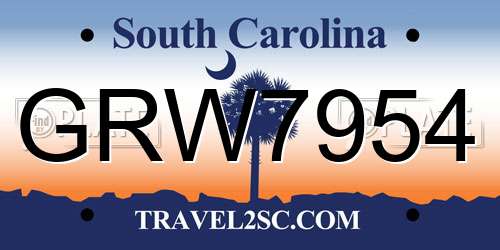 GRW7954 South Carolina License Plate