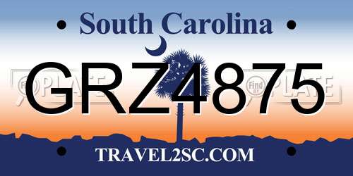 GRZ4875 South Carolina License Plate