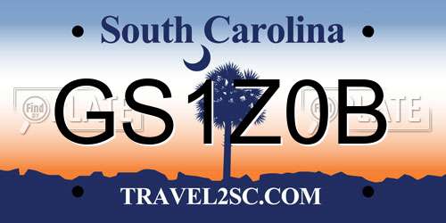 GS1Z0B South Carolina License Plate