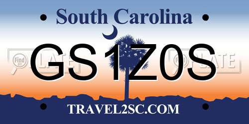 GS1Z0S South Carolina License Plate