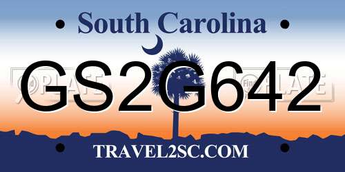 GS2G642 South Carolina License Plate